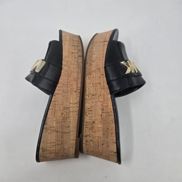 Michael Michael Kors Jilly black cork Platform slide wedge sandals womens size 9 - Picture 8 of 12